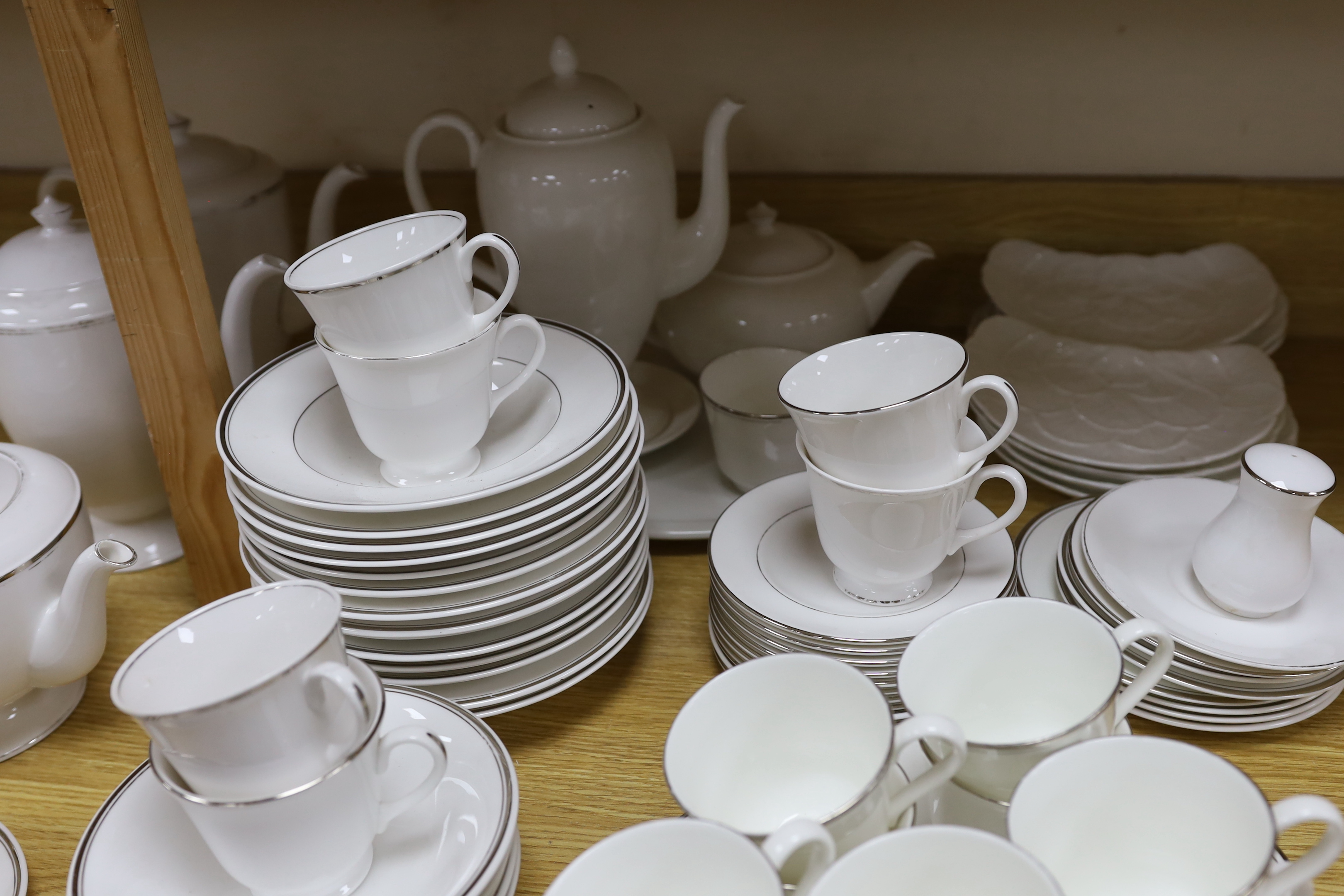 Miscellaneous collection of white bone china tea service (Royal Worcester, Royal Doulton and Wedgwood)